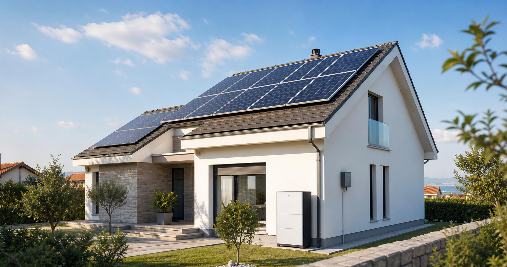 Obiteljska kuća s krovnom solarnom elektranom i kućnom baterijom